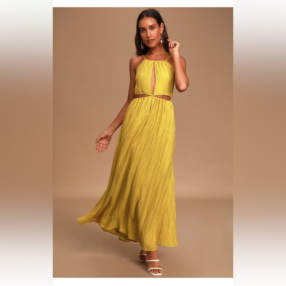 Lulu’s mustard yellow maxi dress